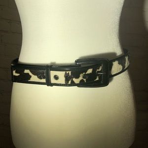 Worth Small calf hair belt - leather trim & buckle